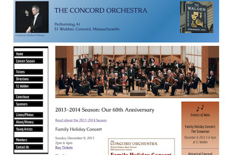 Website for a community orchestra